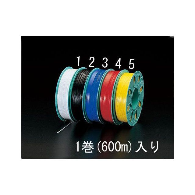 ESCO 4.0mmx600m ビニタイ（PVC製/白） EA475VA-1 製造会社店卸し資産あり エスコ 仕事場物の具