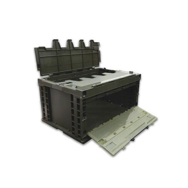 ESCO 649x439x327粍/76.2L 折畳入れもの（OD/蓋・扉付） EA506AA-23D エスコ 仕事場物の具