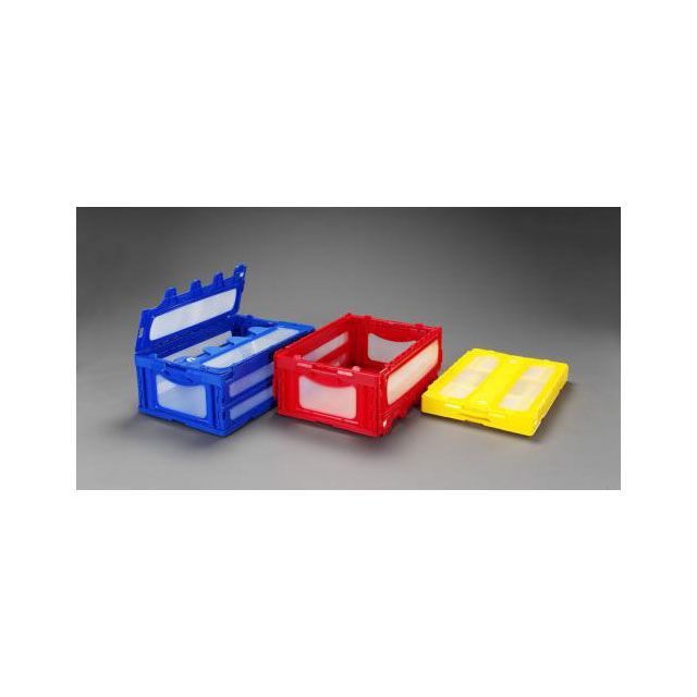 ESCO 649x439x340粍/74.4L 折畳入れもの（青/蓋付） EA506AA-161 エスコ 仕事場物の具