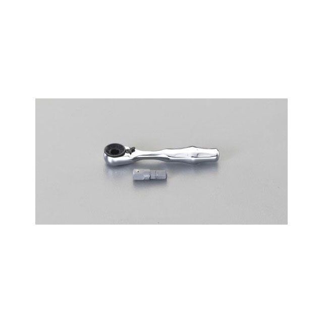 ESCO 1/4”Hex/87粍 ラチェットハンドル（1/4”sqアダプタ付） EA562WA-1 エスコ お手々物の具