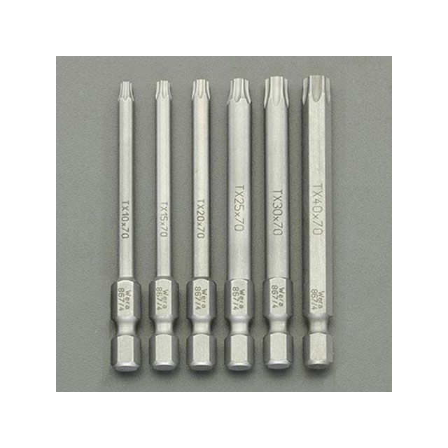 ESCO 6本組/152mm Torx ドライバービット EA611GM-2 エスコ ハンドツール