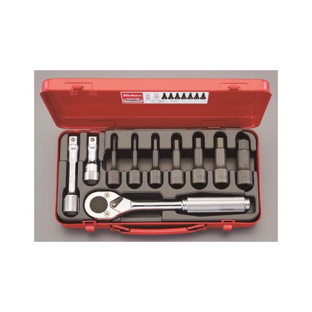 ESCO 1/2”DR/5-17粍 Hexビットソケット仕掛ける EA618C-31 エスコ お手々物の具