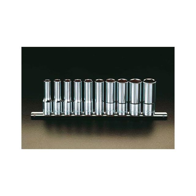 ESCO 1/2”DR/10-22粍 ディープソケットセット EA618CN エスコ お手々物の具