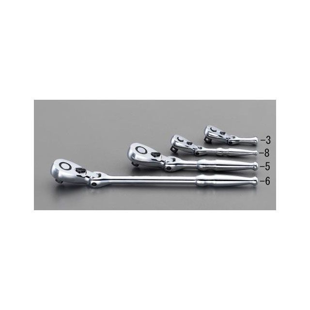 ESCO 3/8”DRx125粍 ラチェットハンドル（首商い口・ロッキング） EA618PA-8 エスコ お手々物の具