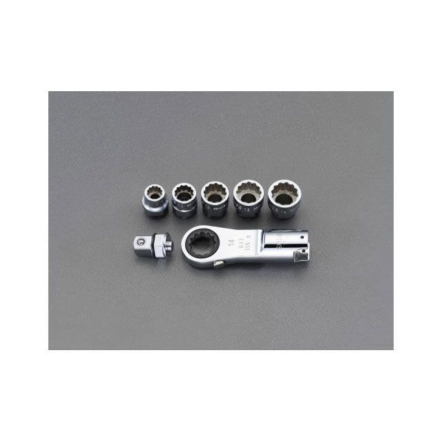ESCO 55N・m/3/8”DR/8-14粍ソケット トルクレンチヘッドセット EA723JD エスコ お手々物の具