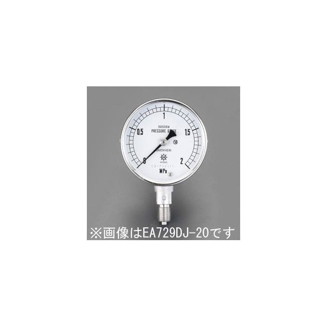 ESCO G 1/4”/100粍/0-3.0MPa 翦断応力計（ステンレス鋼製） EA729DL-30 エスコ 価値付ける計器