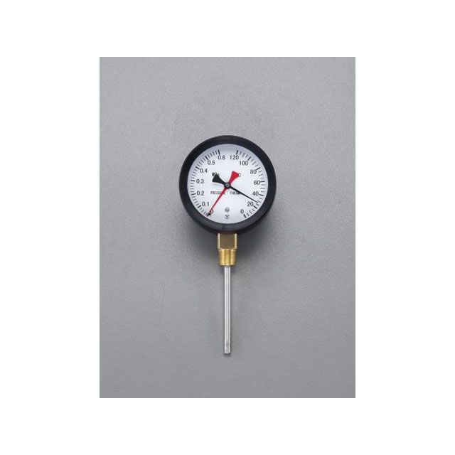 ESCO 0- 120℃/0-0.3MPa/φ88粍 水高計（立型） EA729PA-11 エスコ 価値付ける計器