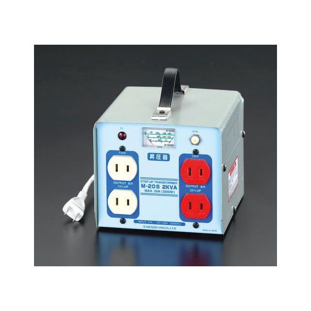 ESCO AC100V&rarr;AC115V・125V/2.0KVA 昇圧トランス EA815ZG-2A エスコ 作業場工具｜パークアップ 店