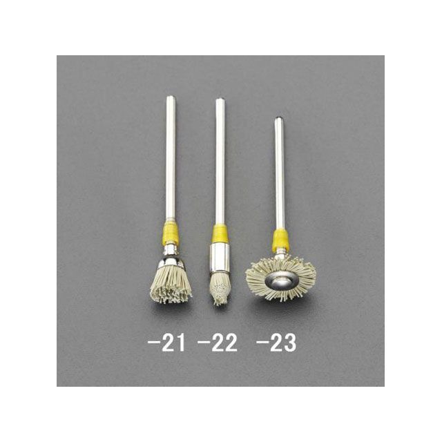 ESCO 7 x5mm ダイヤモンド砥粒付ポリエステルブラシ（3mm軸） EA819DD-21 エスコ 切削工具