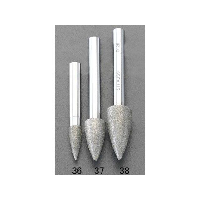 ESCO 10x19x65mm ダイヤモンドバー（6mm軸） EA819DL-37 エスコ 切削工具