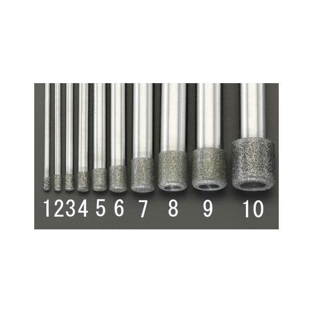 ESCO 3.5x 5.0x 80mm ダイヤモンドバー（3mm軸） EA819DY-3 エスコ 切削工具