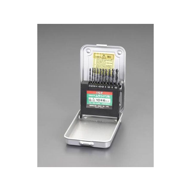 ESCO 3.0x6.5mmドリルセット 真円・高耐久 （10本組/HSS） EA824BM-110 エスコ 切削工具