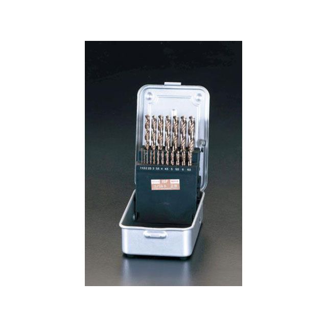 ESCO 1.0- 10mm/19本組 ストレートドリル（Co-HSS） EA824BC-19 エスコ 切削工具