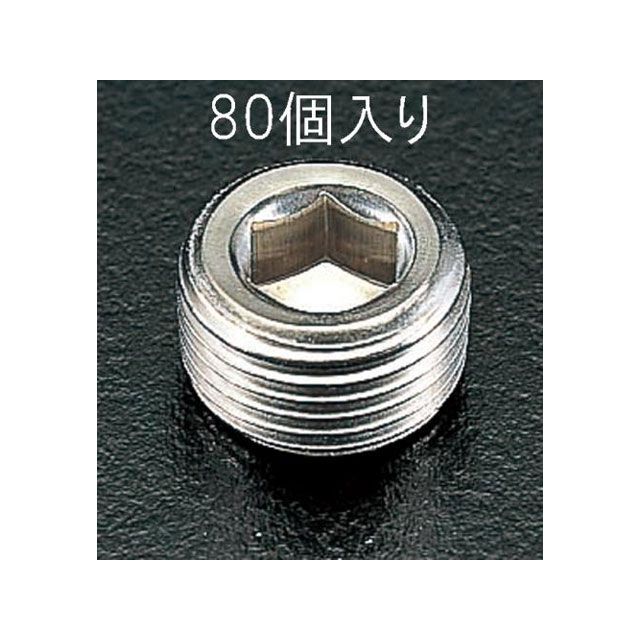 ESCO R 1/4” テーパーねじプラグ（ステンレス製/80個） EA949GP-2 エスコ ハンドツール