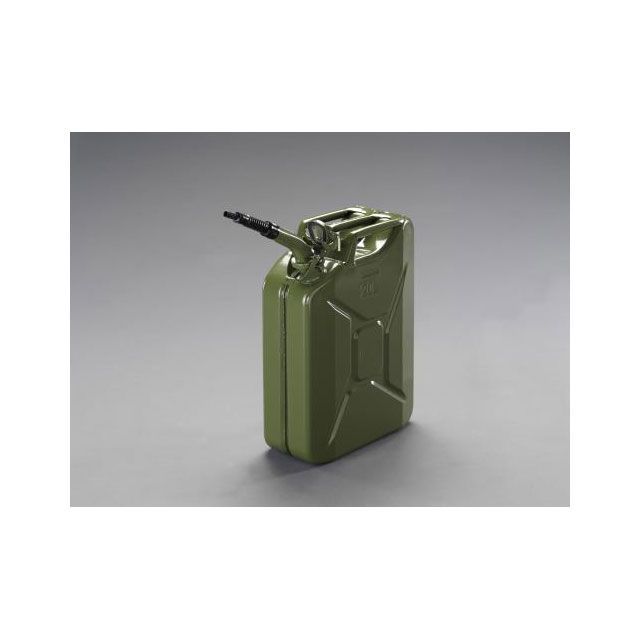 ESCO 20L ガソリン携行缶（縦型・フレキノズル付/OD色） EA991HB-30A エスコ 作業場工具