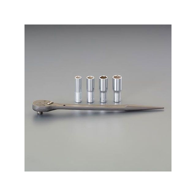 ESCO 1/2”DR シノ付ラチェットハンドルセット（ソケット4個/入れもの付） EA618CA エスコ お手々物の具
