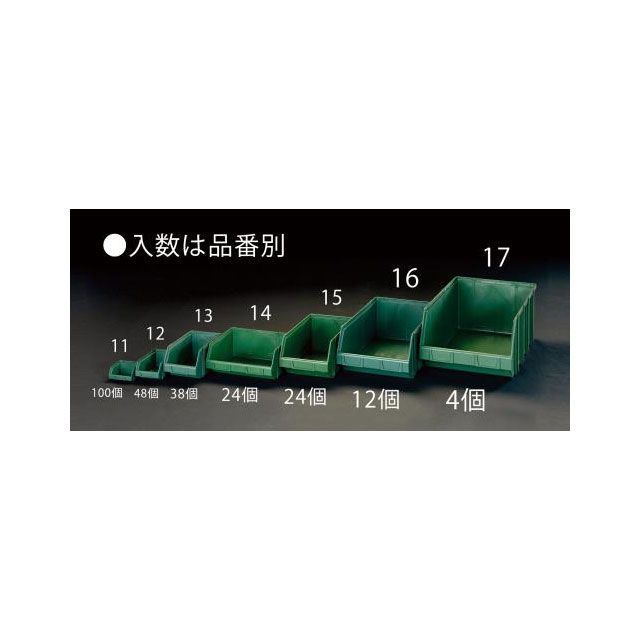 ESCO 296x240x128mm パーツトレー（重ね置型・緑/24個） EA661CM-14 エスコ 作業場工具