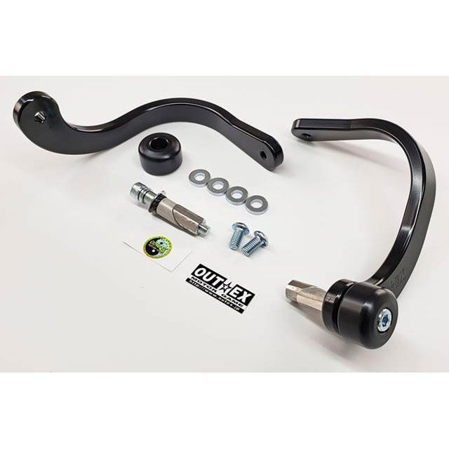 OUTEX 振動吸収レバーガード 削り出しワンピース OUTEX.VALG-Z タイプ 板厚10mm ハンドル内径 15-16mm カラー ブラックアルマイト VALG-Z10-15 アウテックス レバー 汎用