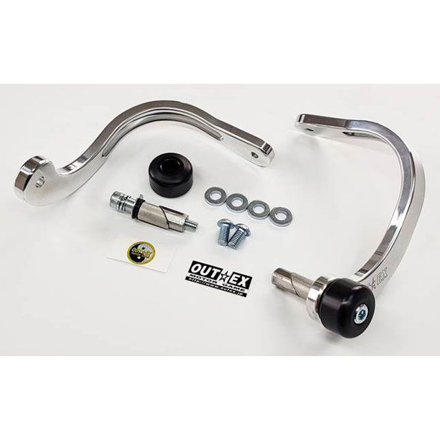 OUTEX 振動吸収レバーガード 削り出しワンピース OUTEX.VALG-Z タイプ 板厚10mm軽量 ハンドル内径 16-16.9mm カラー バフ仕上げ VALG-Z10L-16 アウテックス レバー 汎用