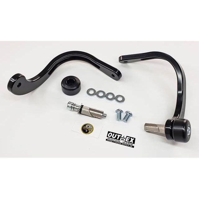 OUTEX 振動吸収レバーガード 削り出しワンピース OUTEX.VALG-Z タイプ 板厚10mm軽量 ハンドル内径 17.3-20.2mm カラー ブラックアルマイト VALG-Z10L-18 アウテックス レバー 汎用