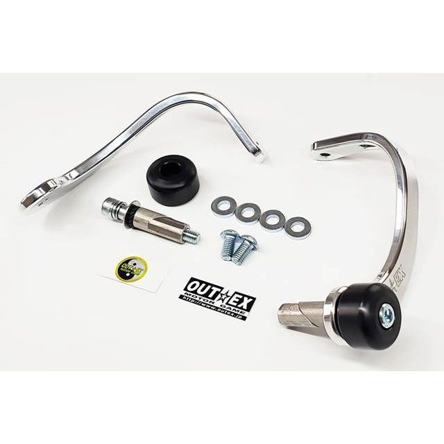 OUTEX 振動吸収レバーガード 削り出しワンピース OUTEX.VALG-Z タイプ 板厚8mm軽量 ハンドル内径 13.7-14.7mm カラー バフ仕上げ VALG-Z8L-14 アウテックス レバー 汎用