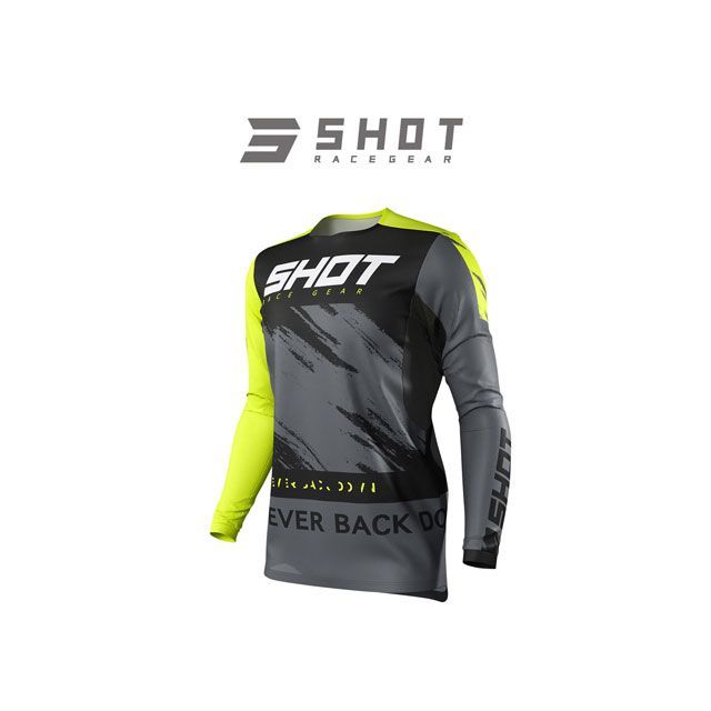 SHOT RACE GEAR ジャージ CONTACT DRAW(ネオンイエロー) サイズ XL A0A-12B2-B03-11 SHOT RACE GEAR モトクロス用品|パークアップ 店