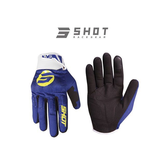 SHOT RACE GEAR プロテクショングローブ（スパイダーネイビーイエロー） サイズ XL A0A-13H1-B04-11 SHOT RACE GEAR オフロードグローブ