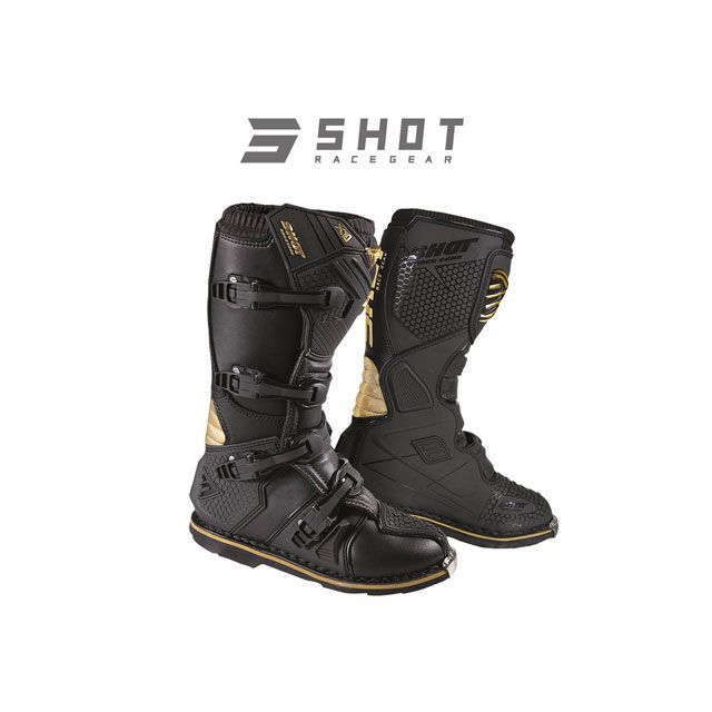 SHOT RACE GEAR ブーツ X10 2.0（ブラックゴールド） サイズ 41 A0B-24A1-D03-41 SHOT RACE GEAR オフロードブーツ