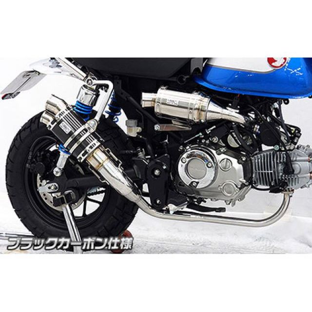 WirusWin モンキー125（8BJ-JB03）用 ツインテール ショートマフラー サイレンサー ブラックカーボン仕様 ウイルズウィン マフラー本体 モンキー125