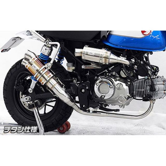 WirusWin モンキー125(8BJ-JB03)用 ツインテール ショートマフラー サイレンサー チタン仕様 ウイルズウィン マフラー本体 モンキー125|パークアップ 店