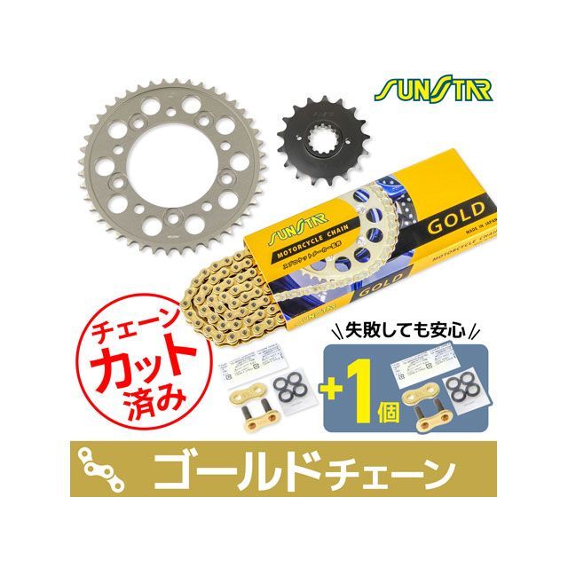 SET KS55313 チェーン＆サンスター スプロケ 3点セット（ゴールド） KS55313 セット商品 スプロケット関連パーツ CBR1100XX