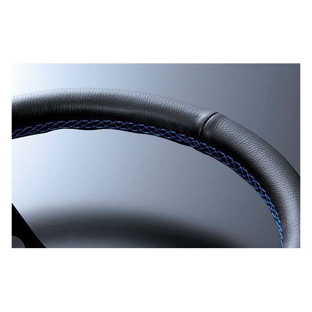 D1 SPEC DEEP70 ステアリング 35パイ ブラックレザー/ブルーステッチ DSC-70350BL D1 SPEC 内装パーツ・用品