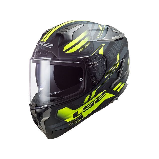 LS2 HELMETS CHALLENGER F（SPIN MATT BLACK COBALT YELLOW） サイズ S 103275053S エルエスツーヘルメット フルフェイスヘルメット