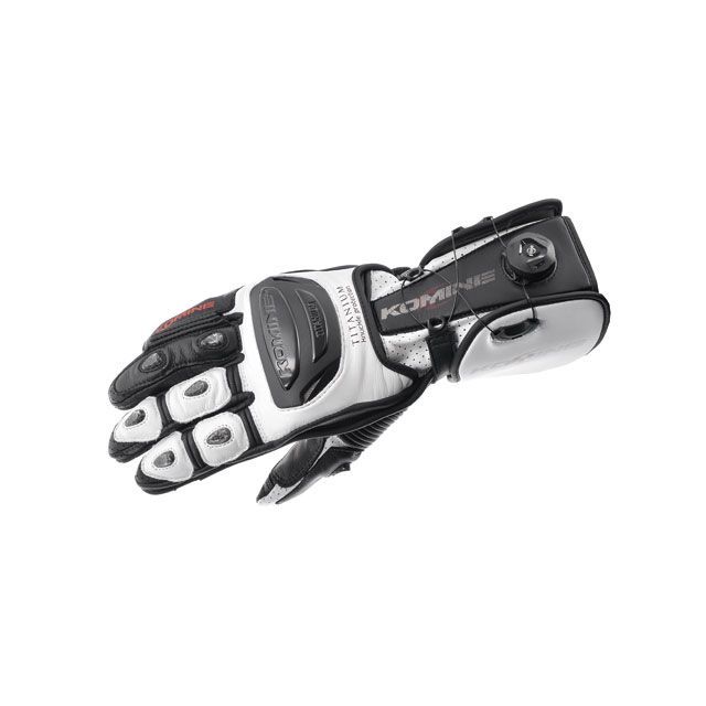 KOMINE 2022年春夏モデル GK-253 ダイアルフィットレーシンググローブ（ホワイト/ブラック） サイズ 3XL ・06-253 コミネ レーシンググローブ