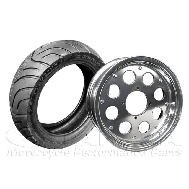 Sea Tac モンキー用10インチアルミホイール＆タイヤ130/60-10セット ホイールサイズ 3.25J ca1745 田中商会 ホイール本体 ゴリラ モンキー