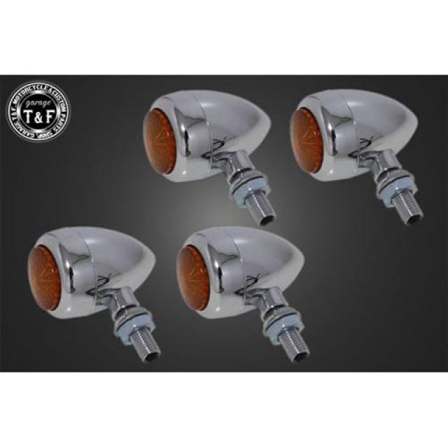 T&F エッグウィンカー（LED）ポリッシュ オレンジレンズ仕様キット ウインカーステー E ・SL149PLOE ガレージT&F ウインカー関連パーツ 汎用