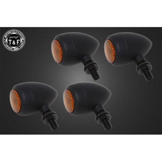T&F エッグウィンカー（LED）ブラック オレンジレンズ仕様キット ウインカーステー E ・SL149BKOE ガレージT&F ウインカー関連パーツ 汎用｜パークアップ 店