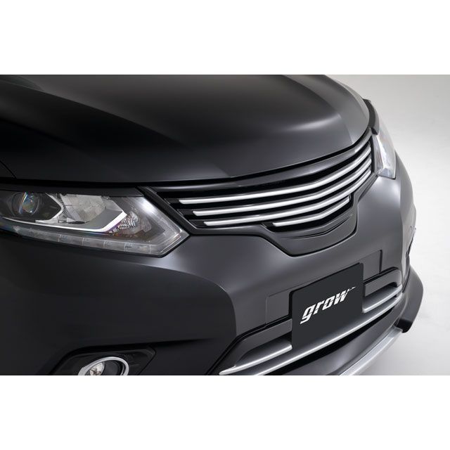 grow T32エクストレイル前期用 フロントグリル塗分け塗装 アラウンドニューモニター無し車用 カラー ブリリアントホワイトパール QAB ライン ブリリアントシルバー K23 grow 外装|パークアップ 店