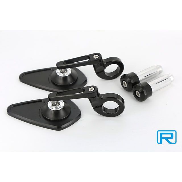 Rin Parts CNC トライアングル バーエンドミラー Ver.3（ブラック） 1101761 リンパーツ ミラー関連パーツ 汎用