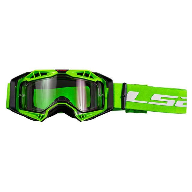 LS2 HELMETS AURA GOGGLE（ブラック グリーン/クリアレンズ） 7201001060 メーカー在庫あり エルエスツーヘルメット オフロードゴーグル