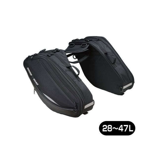 Rough&Road RR9116 バリアブルテールフィンサイドバッグ（ブラック） RR9116BK メーカー在庫あり ラフ＆ロード ツーリング用バッグ