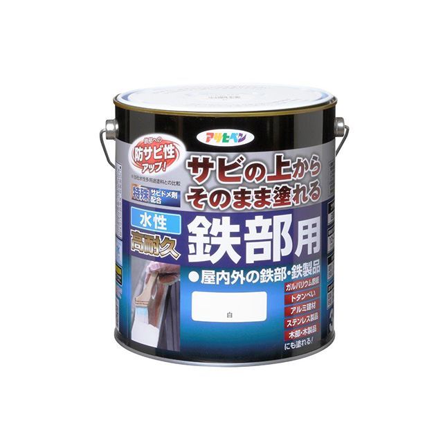 asahipen 水性高耐久鉄部用 3L（白） アサヒペン D.I.Y.