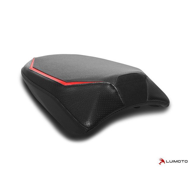 LUI MOTO リアシートカバー Grezzo カラー スエード ブラック/TEC-GRIP/SP レッド/PERF ブラック/CF ブラック LM-1571201 ルイモト シート関連パーツ MULTISTRADA V4｜パークアップ 店