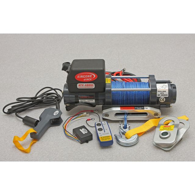 【メーカー直送】Japan4x4 ジムニーJA11 JA12 JB32 JB23 JB33 JB43他用 キングワンウインチ 4000ポンド KOW4000-12V ジャパン4X4 緊急・応急用品