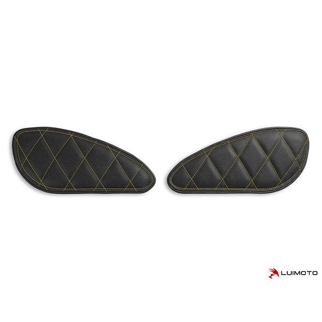 LUI MOTO タンクリーフ Diamond カラー TEC-GRIP/ヴィンテージブラック/イエローステッチ LM-L0900824 ルイモト タンク関連パーツ STREET CUP｜パークアップ 店