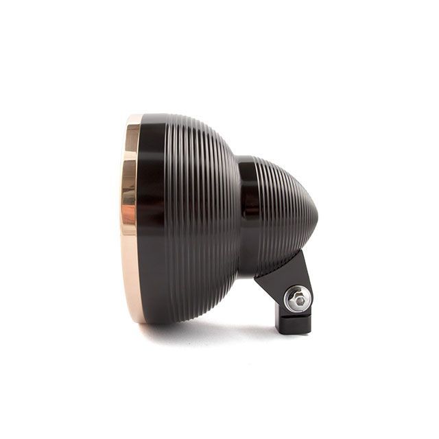 シルバー/レッド ケンズファクトリー ハーレー汎用 Neo-Fusion 5-3/4”Headlight Assy Black/Solid Brass  kens-fa…