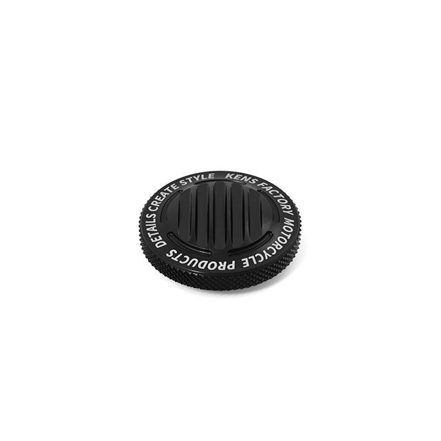 kens-factory NL Gas Cap Finned Blk w/Logo M8 Dummy LH KFC-11 ケンズファクトリー タンク関連パーツ ソフテイル
