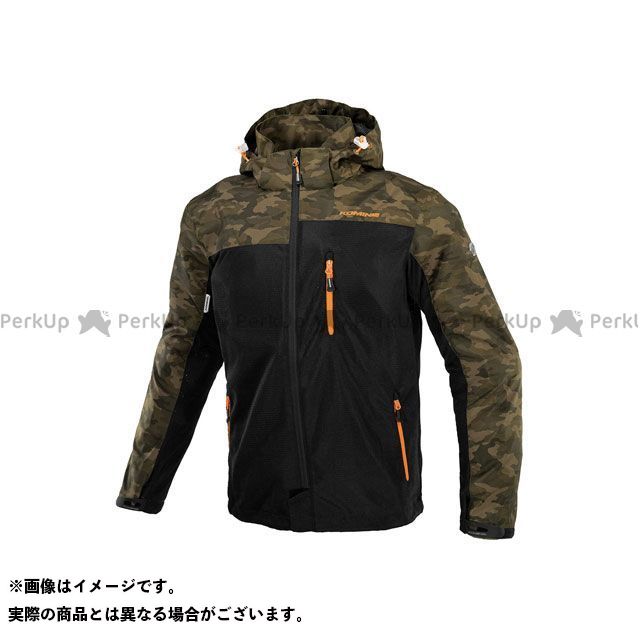 KOMINE 2023春夏モデル JK-1143 プロテクトメッシュパーカｰテン（カモ ブラック） サイズ WXL ・07-1143 コミネ カジュアルウェア