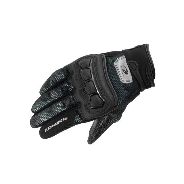 KOMINE GK-2153 プロテクト3Dメッシュグローブ（ブラックカモ） サイズ XS ・06-2153 コミネ メッシュグローブ