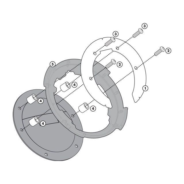 GIVI タンクロック タンクバック用フィッティング メタルフランジ for DL 650 V-Strom（04-11） givi_BF10 ジビ その他 DL 1000 V-Strom DL 650 V-Strom